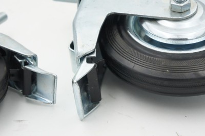 Промышленное колесо черная резина с болтом, с тормозом фото #163